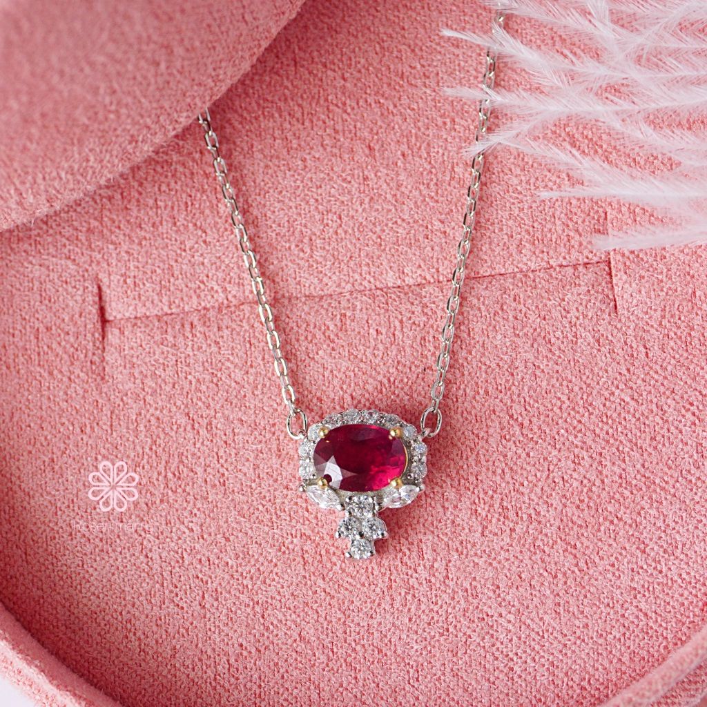 Natural Ruby Necklace Sterling Silver925. – Rosen'marry