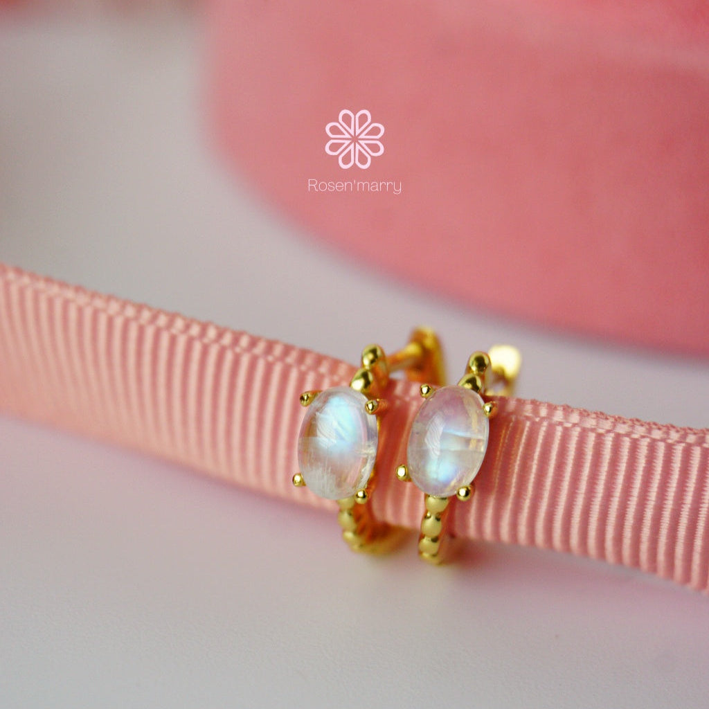rainbowmoonsotne hoop earrings