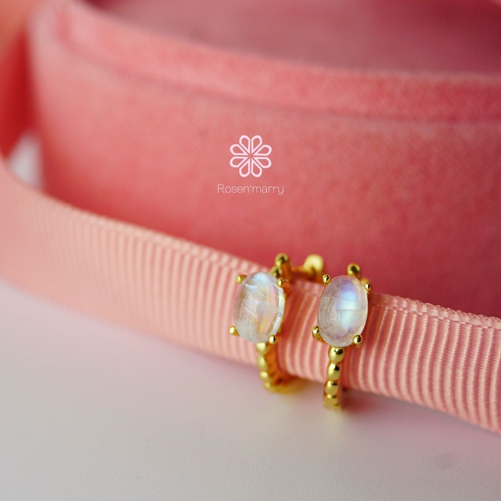 rainbowmoonsotne hoop earrings