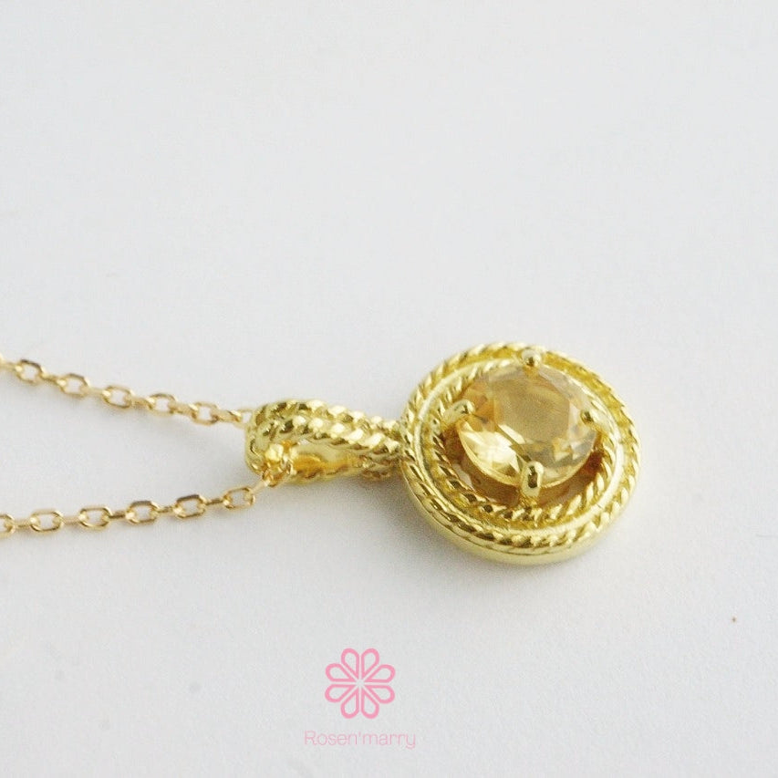 Natural Citrine Sterling Silver925 With Gold Plated.