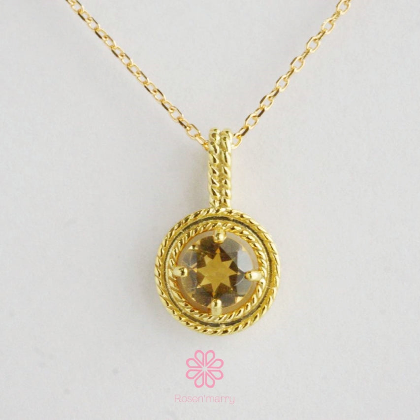 Natural Citrine Sterling Silver925 With Gold Plated.
