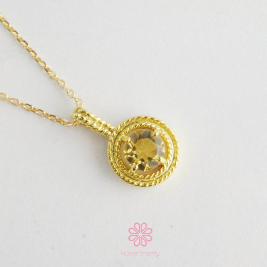 Natural Citrine Sterling Silver925 With Gold Plated.