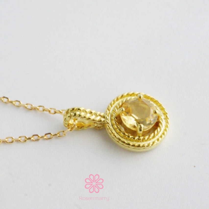Natural Citrine Sterling Silver925 With Gold Plated.