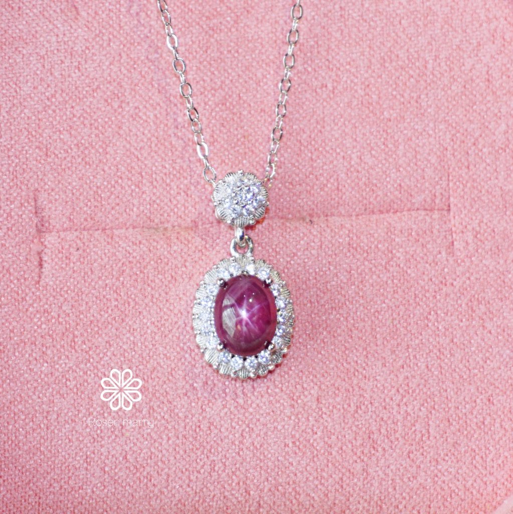 Natural Ruby Star Pendant Sterling silver925.