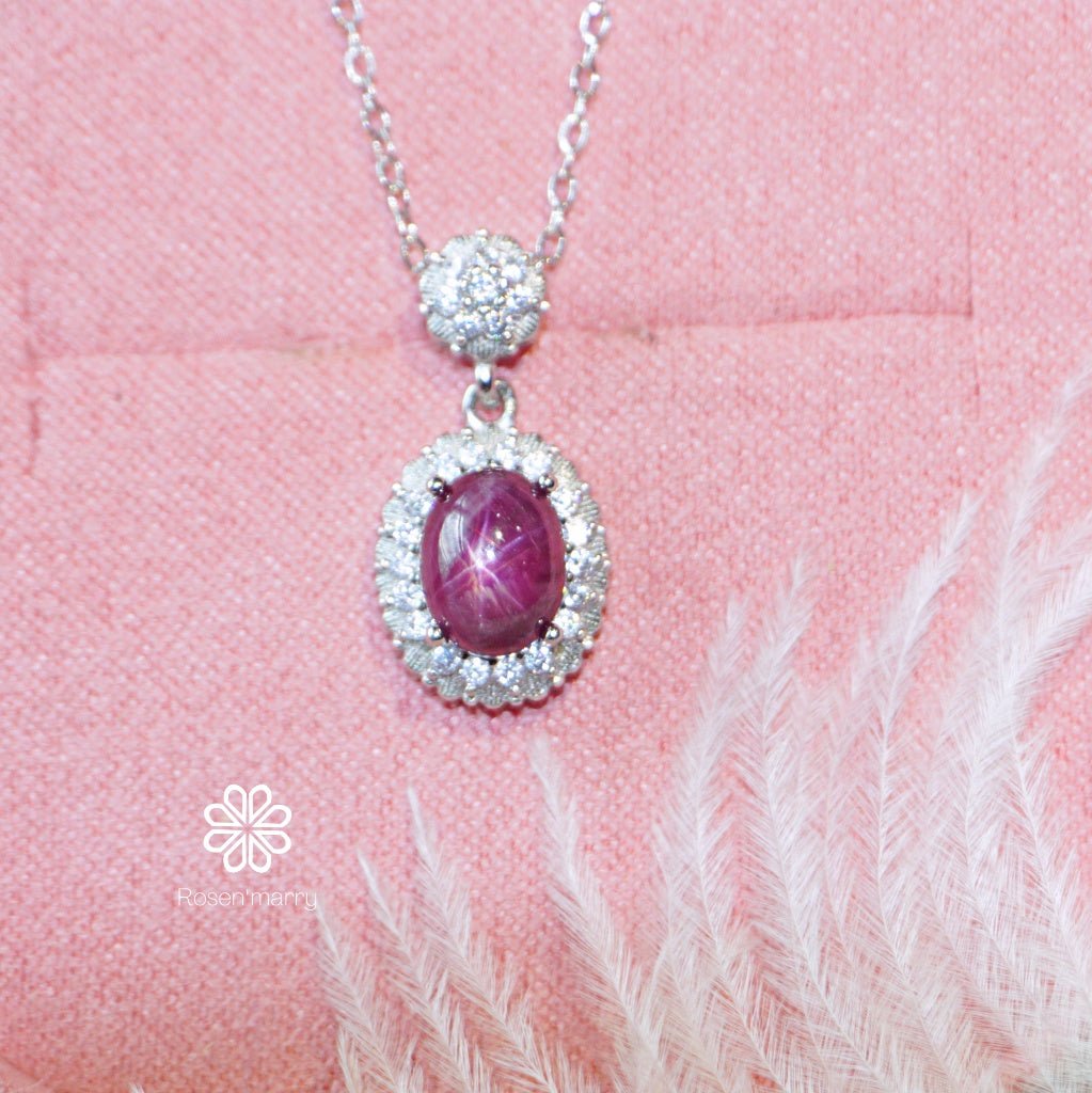 Natural Ruby Star Pendant Sterling silver925.