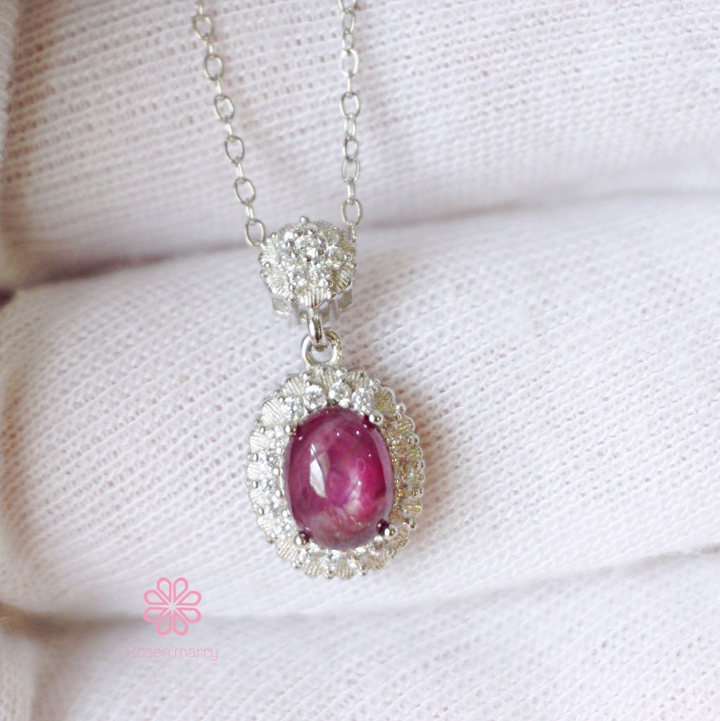 Natural Ruby Star Pendant Sterling silver925.