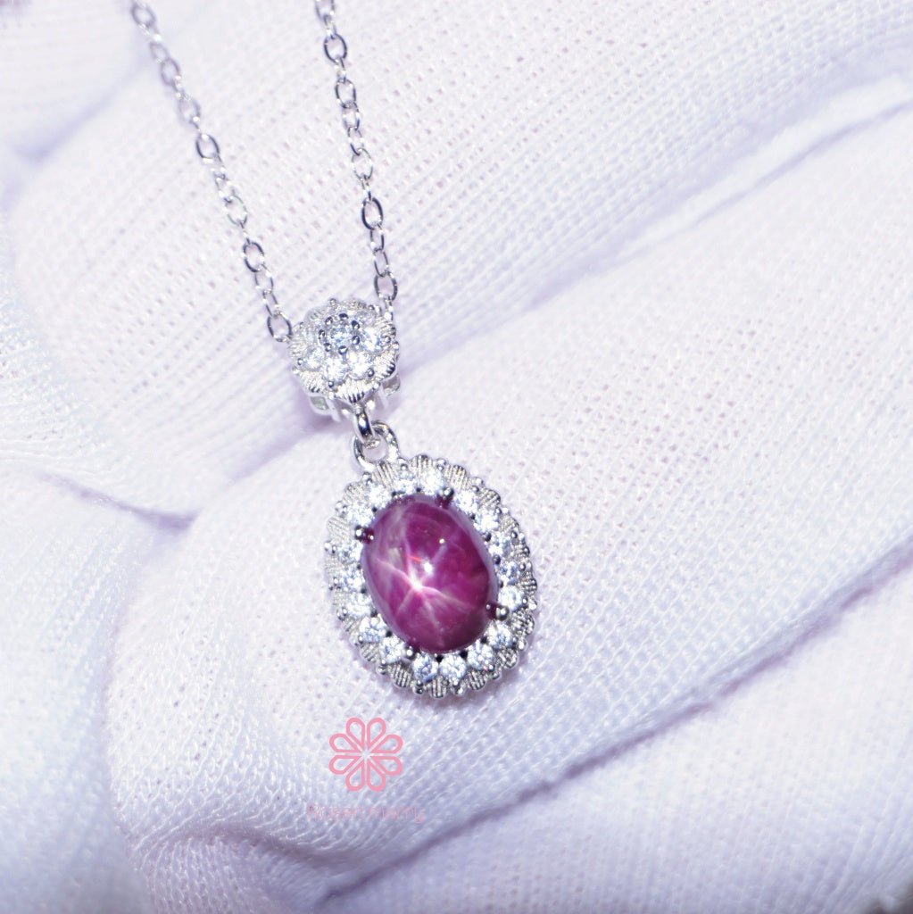 Natural Ruby Star Pendant Sterling silver925.