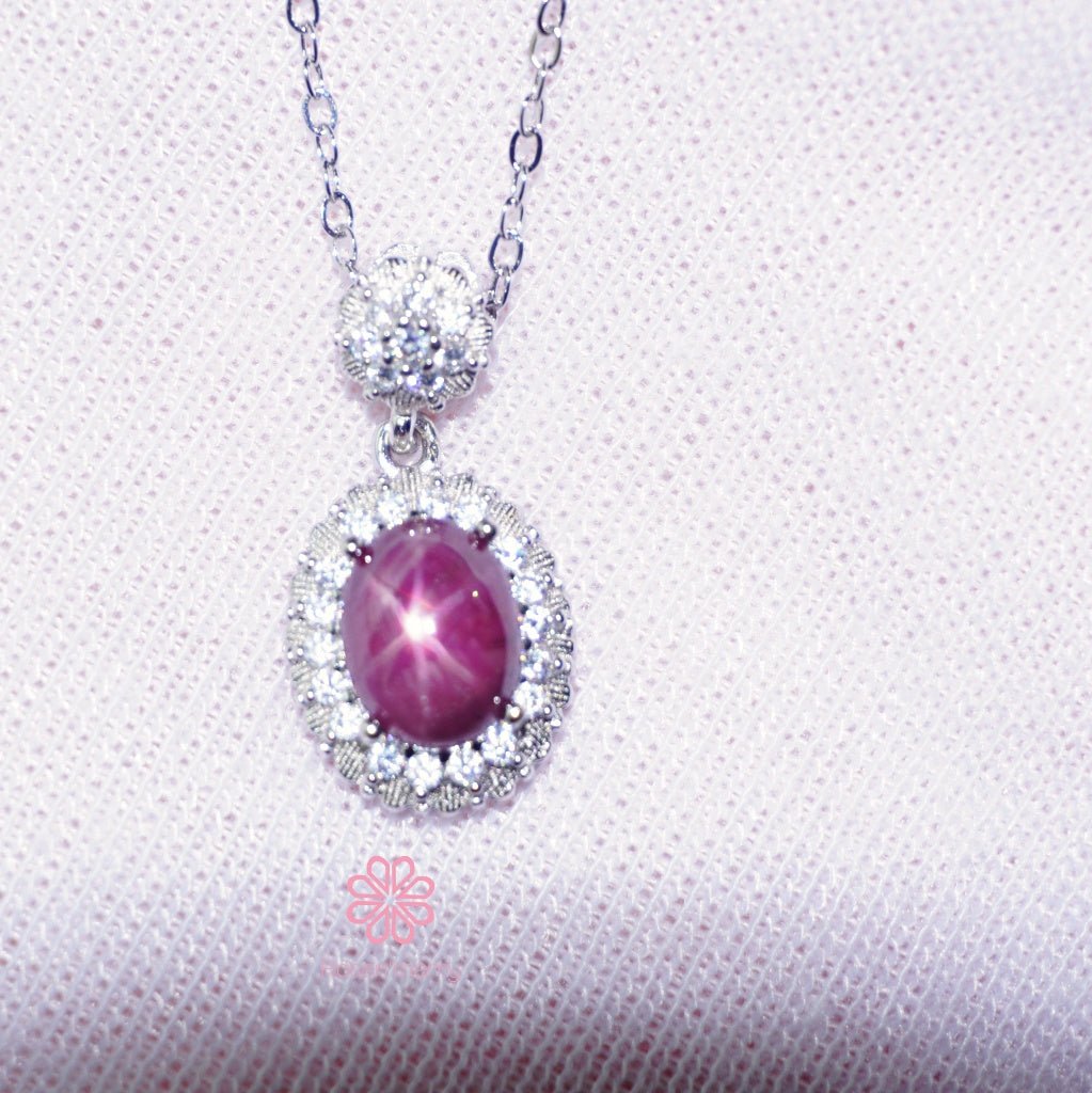 Natural Ruby Star Pendant Sterling silver925.