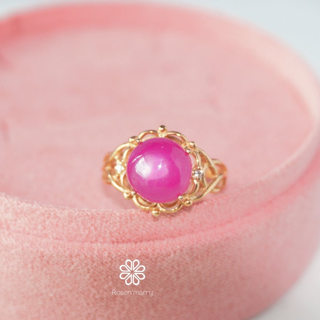 Natural ruby ring sterling silver925 with rose gold plated.