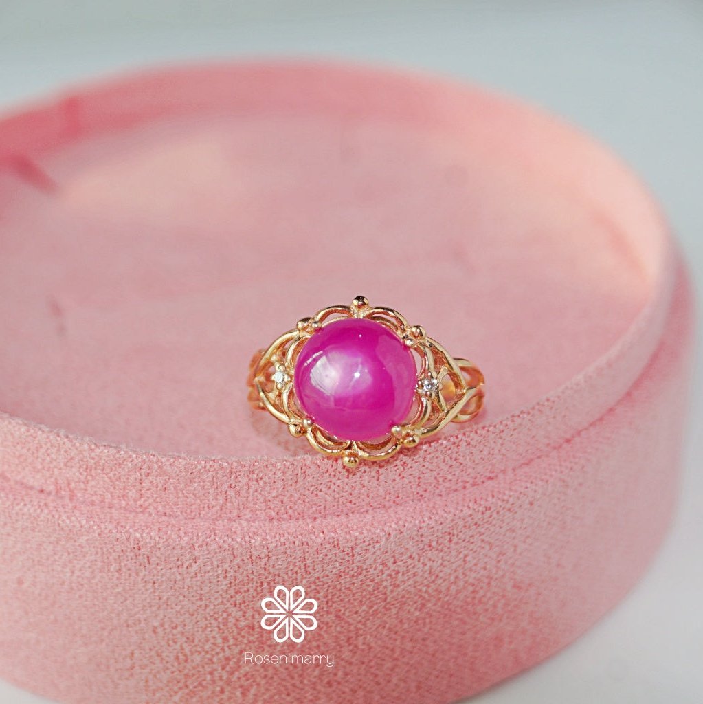Natural ruby ring sterling silver925 with rose gold plated.