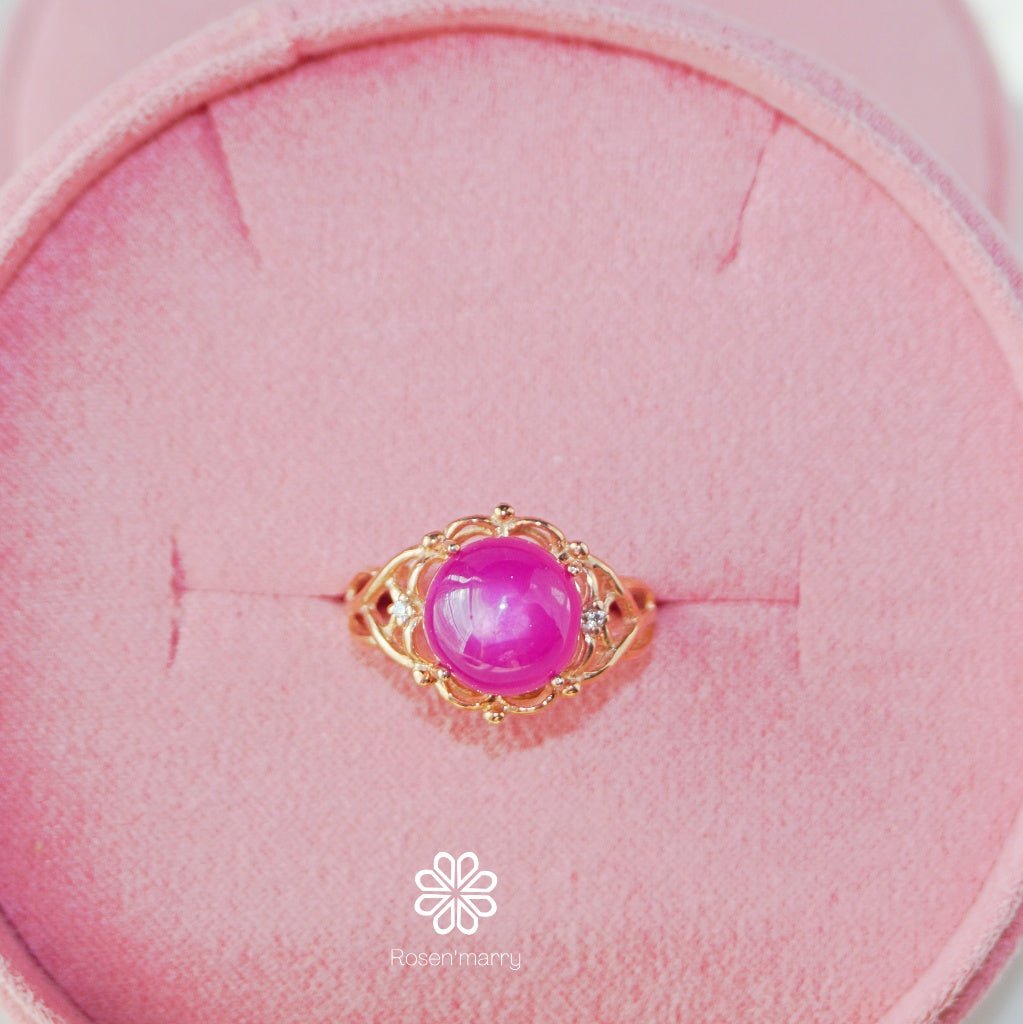 Natural ruby ring sterling silver925 with rose gold plated.