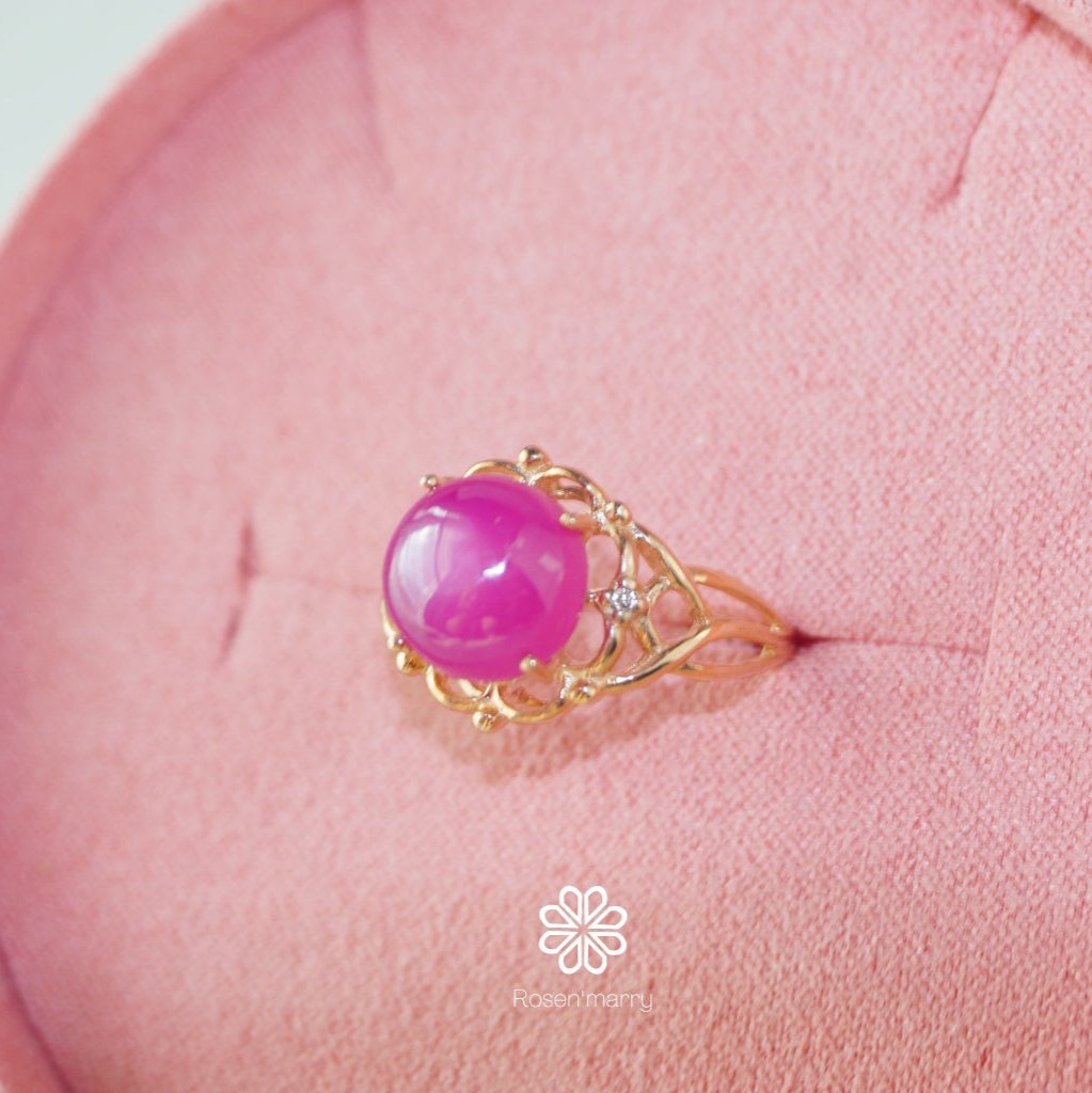 Natural ruby ring sterling silver925 with rose gold plated.