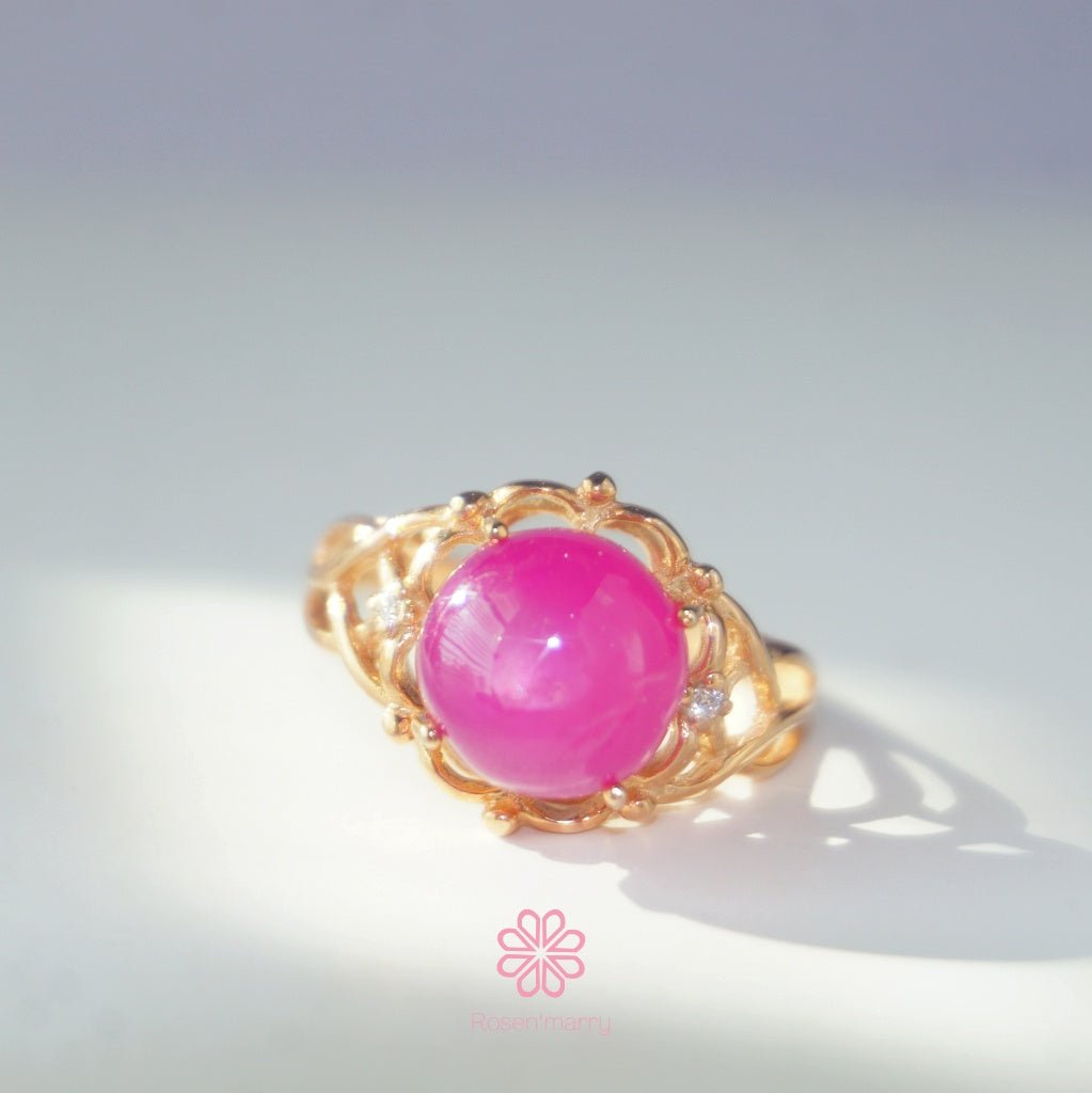 Natural ruby ring sterling silver925 with rose gold plated.
