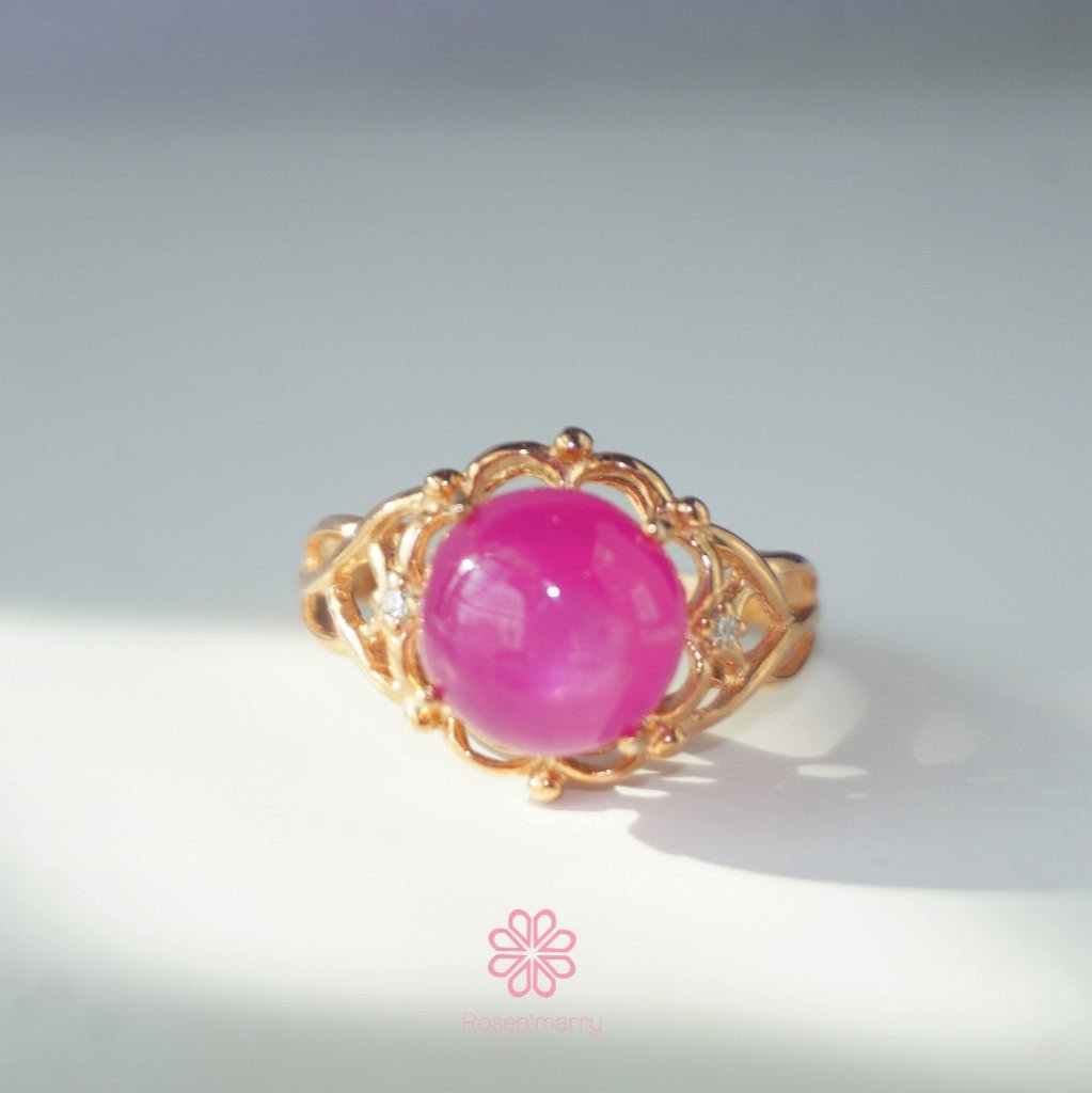 Natural ruby ring sterling silver925 with rose gold plated.
