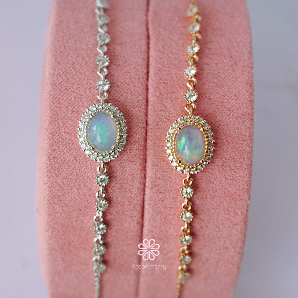 Natural Opal Bracelet Sterling Silver925