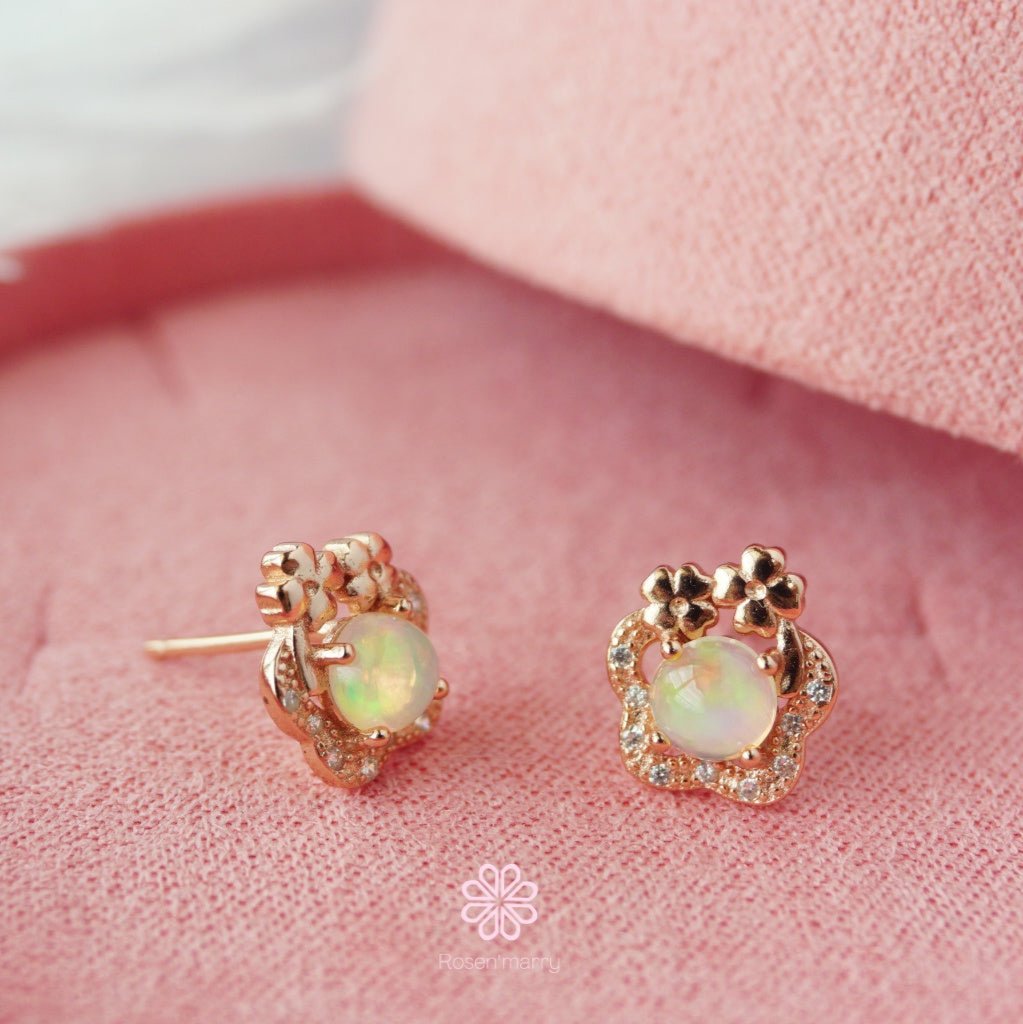 Natural Opal Earrings Sterling Silver925.