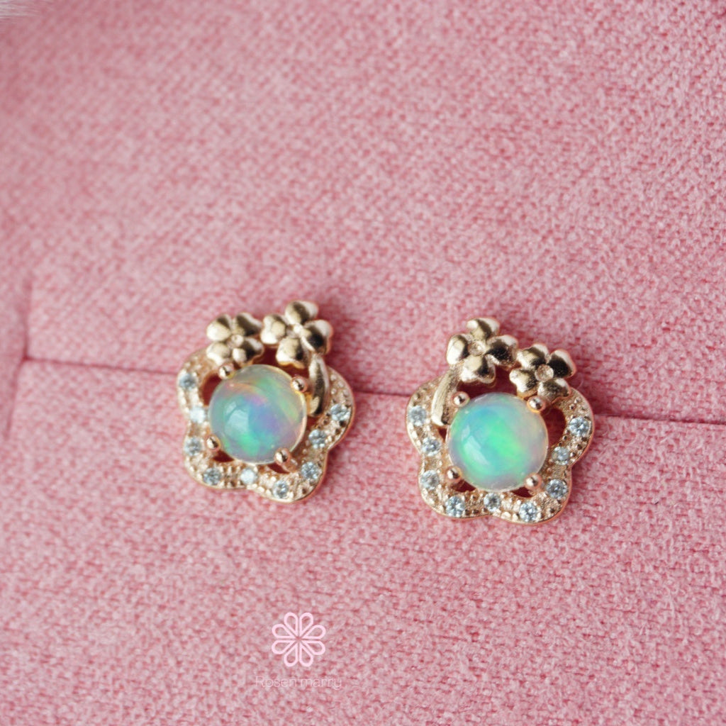 Natural Opal Earrings Sterling Silver925.