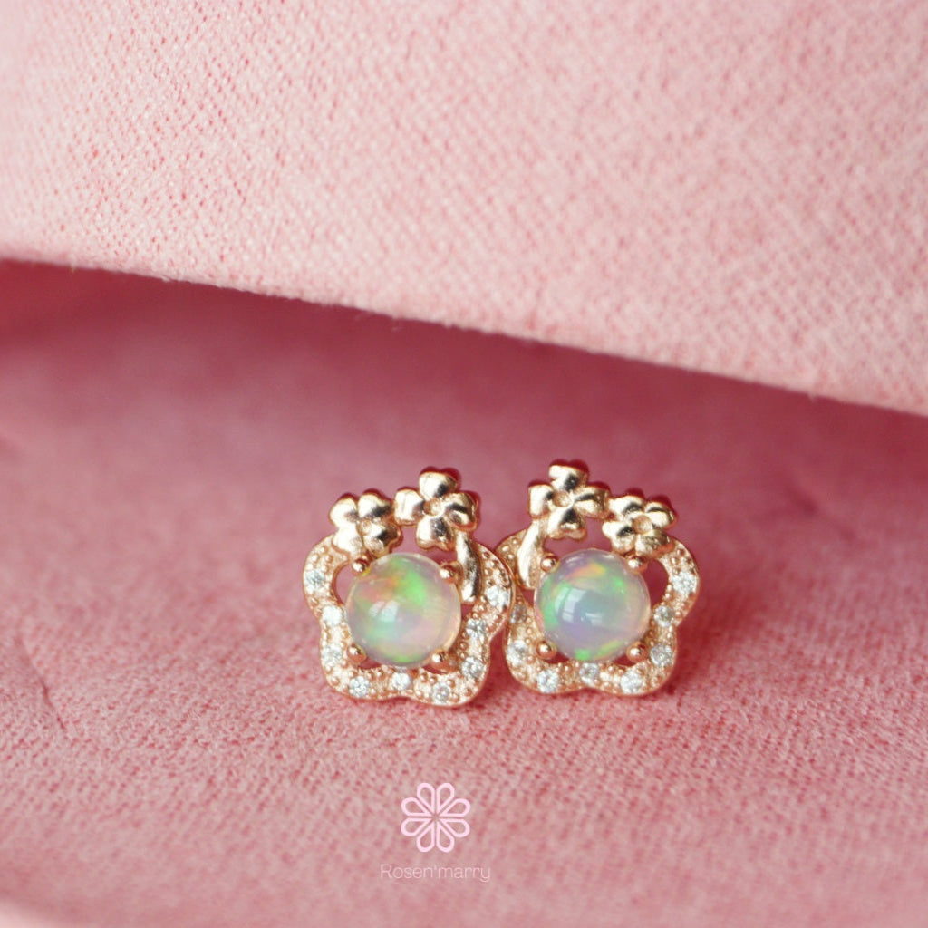 Natural Opal Earrings Sterling Silver925.