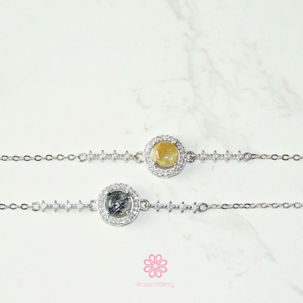 Natural Golden Rutile Bracelet Sterling Silver925