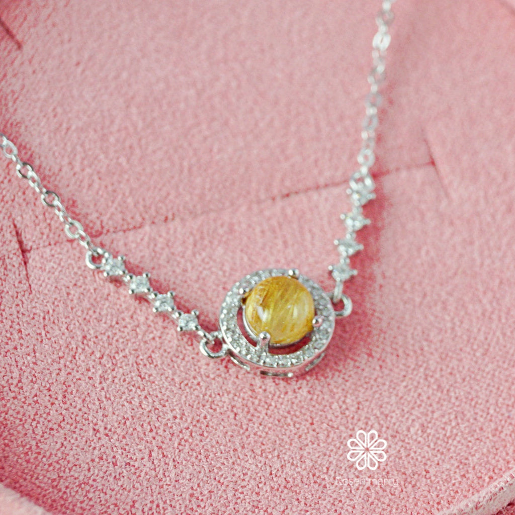 Natural Golden Rutile Bracelet Sterling Silver925