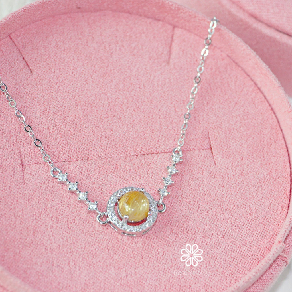 Natural Golden Rutile Bracelet Sterling Silver925