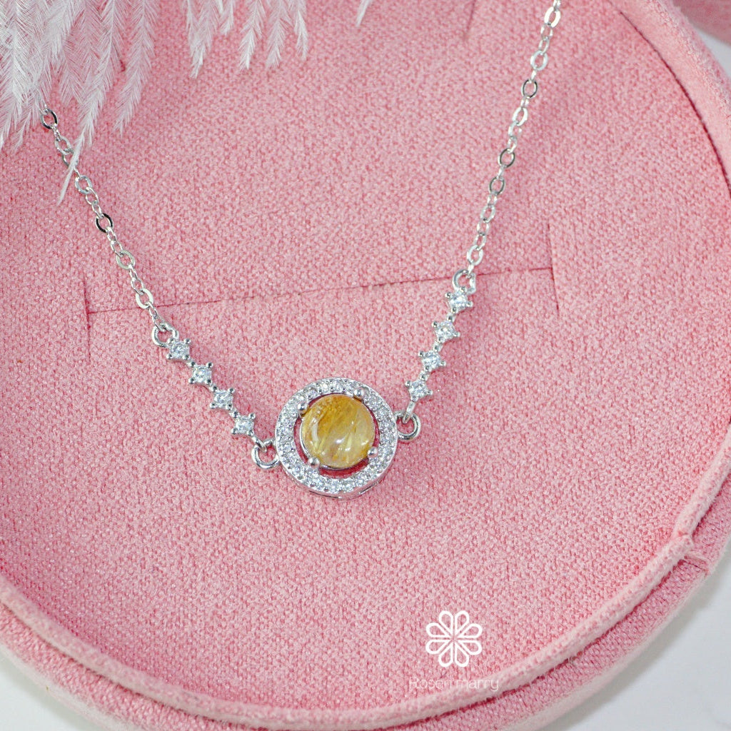 Natural Golden Rutile Bracelet Sterling Silver925