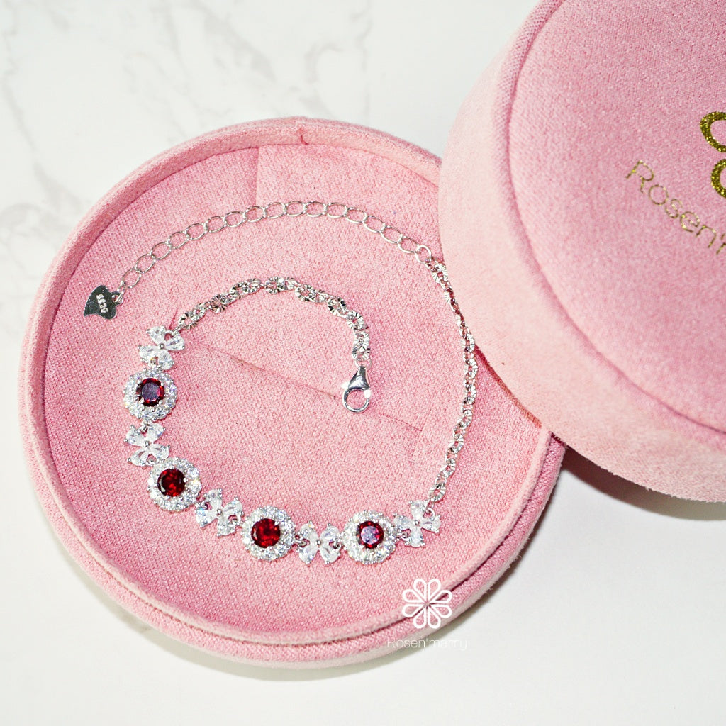 natural garnet bracelet silver