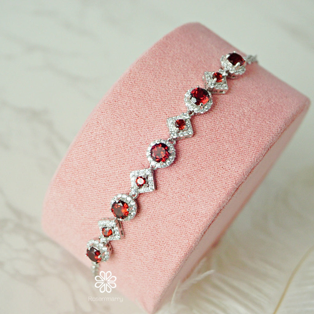 garnet 925 sterling silver bracelet