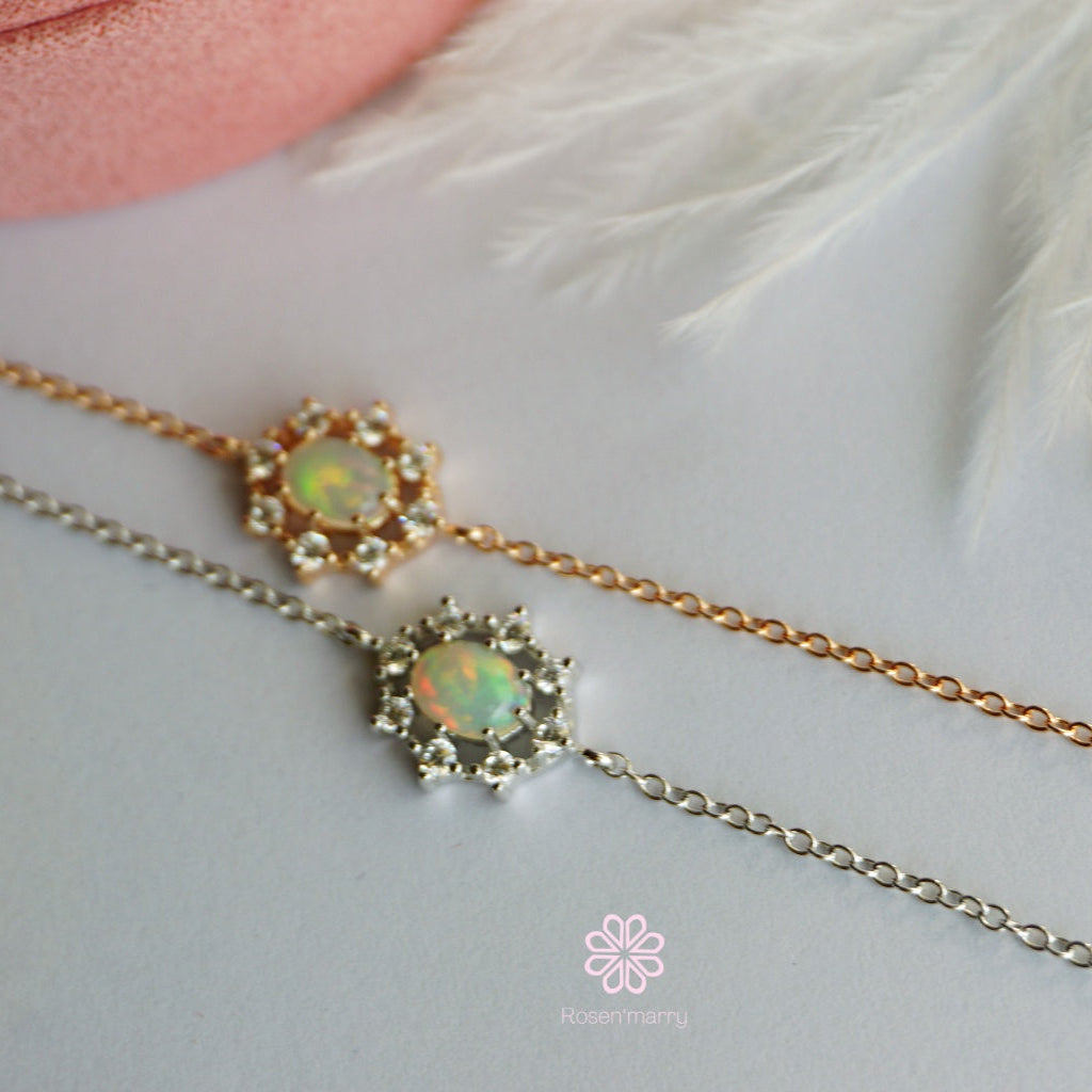 Natural Opal Bracelet Sterling Silver925.