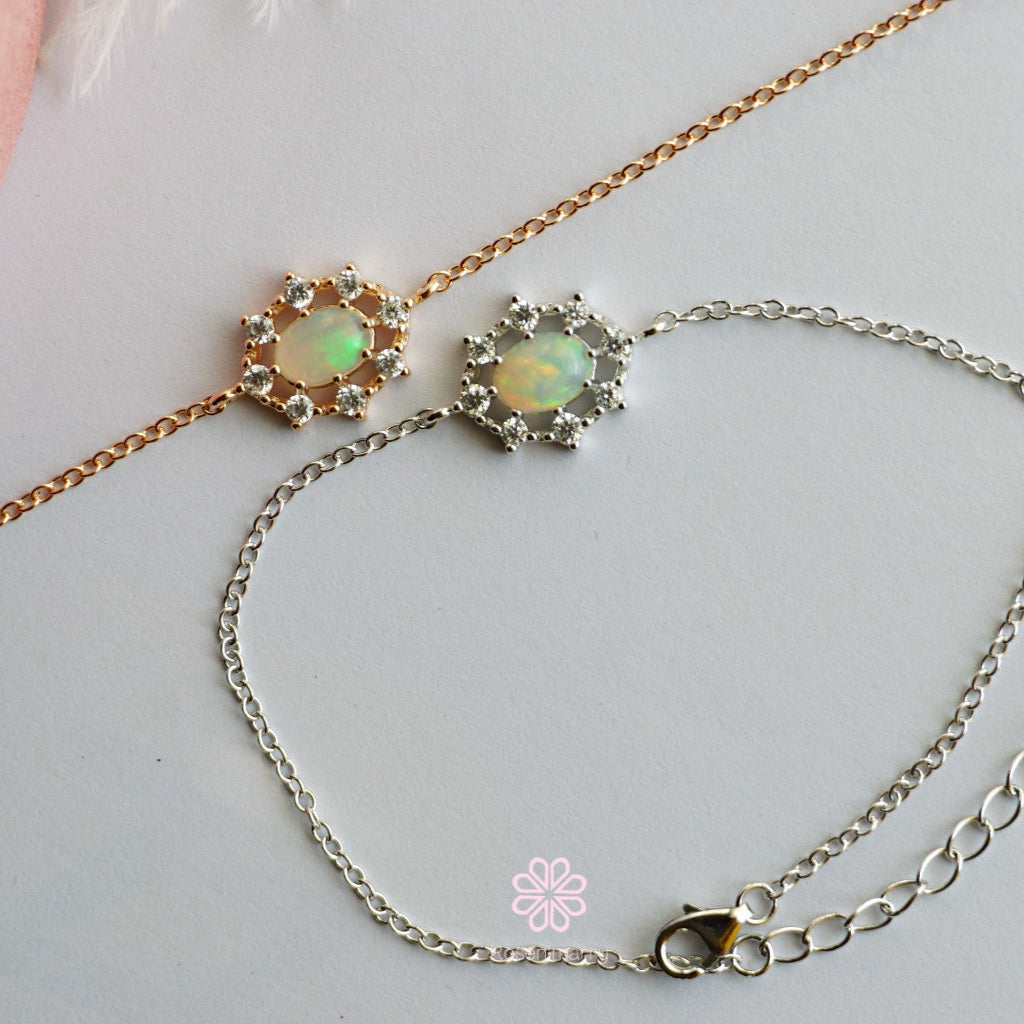 Natural Opal Bracelet Sterling Silver925.