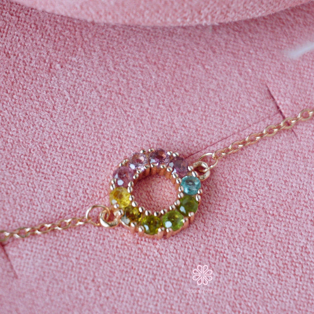 Natural Tourmaline Bracelet Sterling Silver925 With White gold Plated.