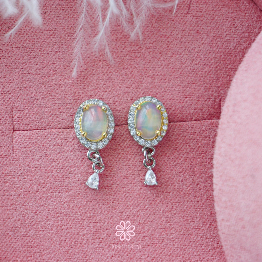Natural Opal Drop Earrings Sterling Silver925.