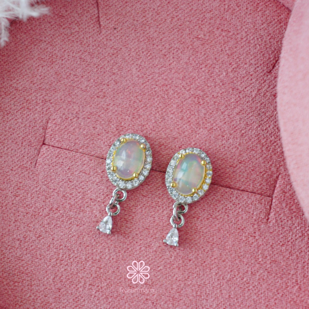 Natural Opal Drop Earrings Sterling Silver925.