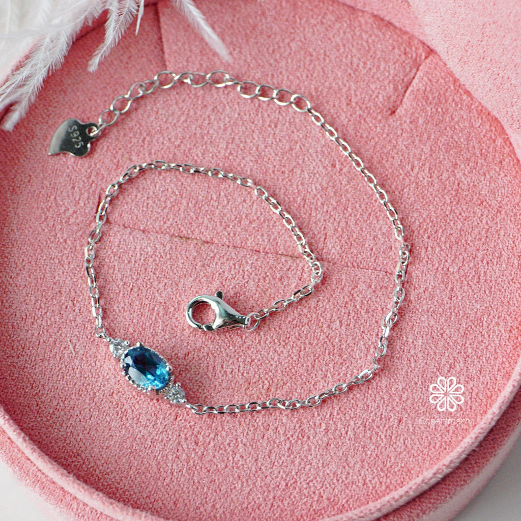 Natural London Blue Topaz Bracelet