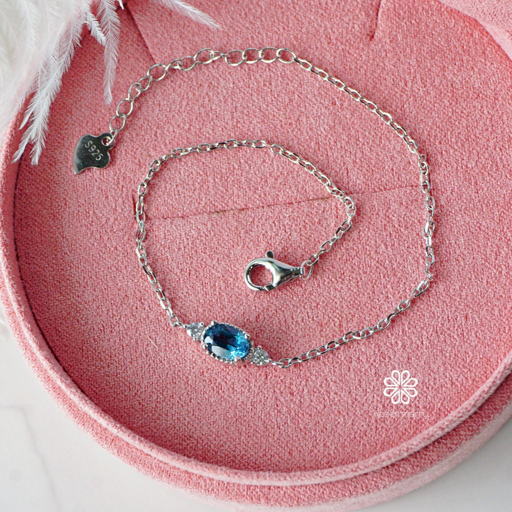 Natural London Blue Topaz Bracelet