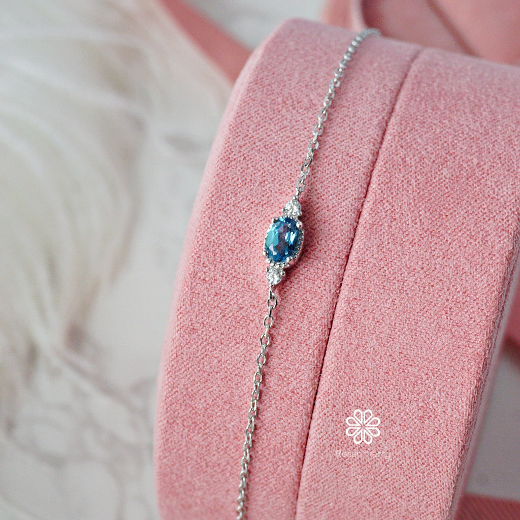 Natural London Blue Topaz Bracelet