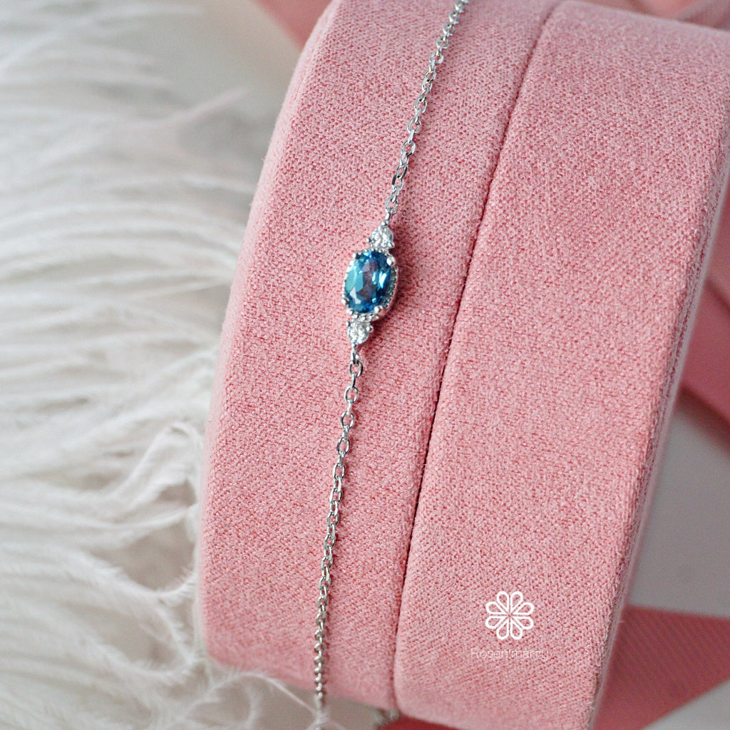 Natural London Blue Topaz Bracelet