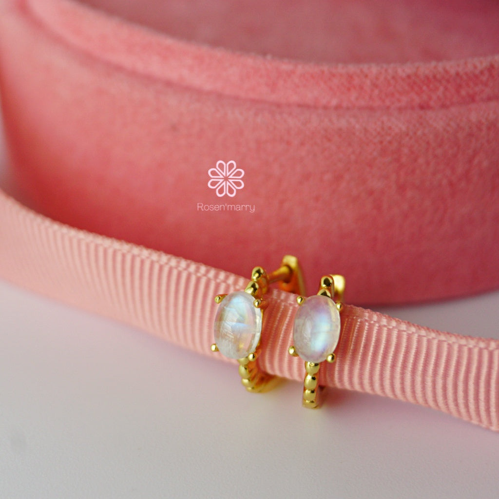 rainbowmoonsotne hoop earrings