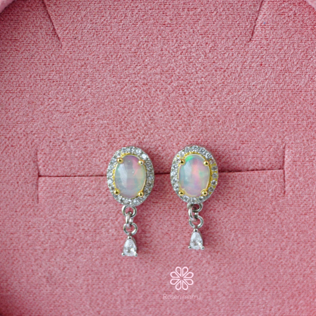 Natural Opal Drop Earrings Sterling Silver925.