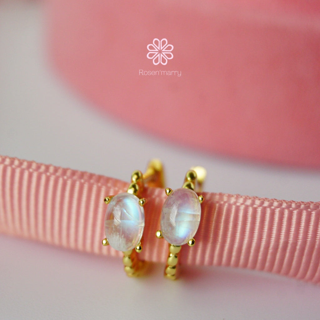 rainbowmoonsotne hoop earrings