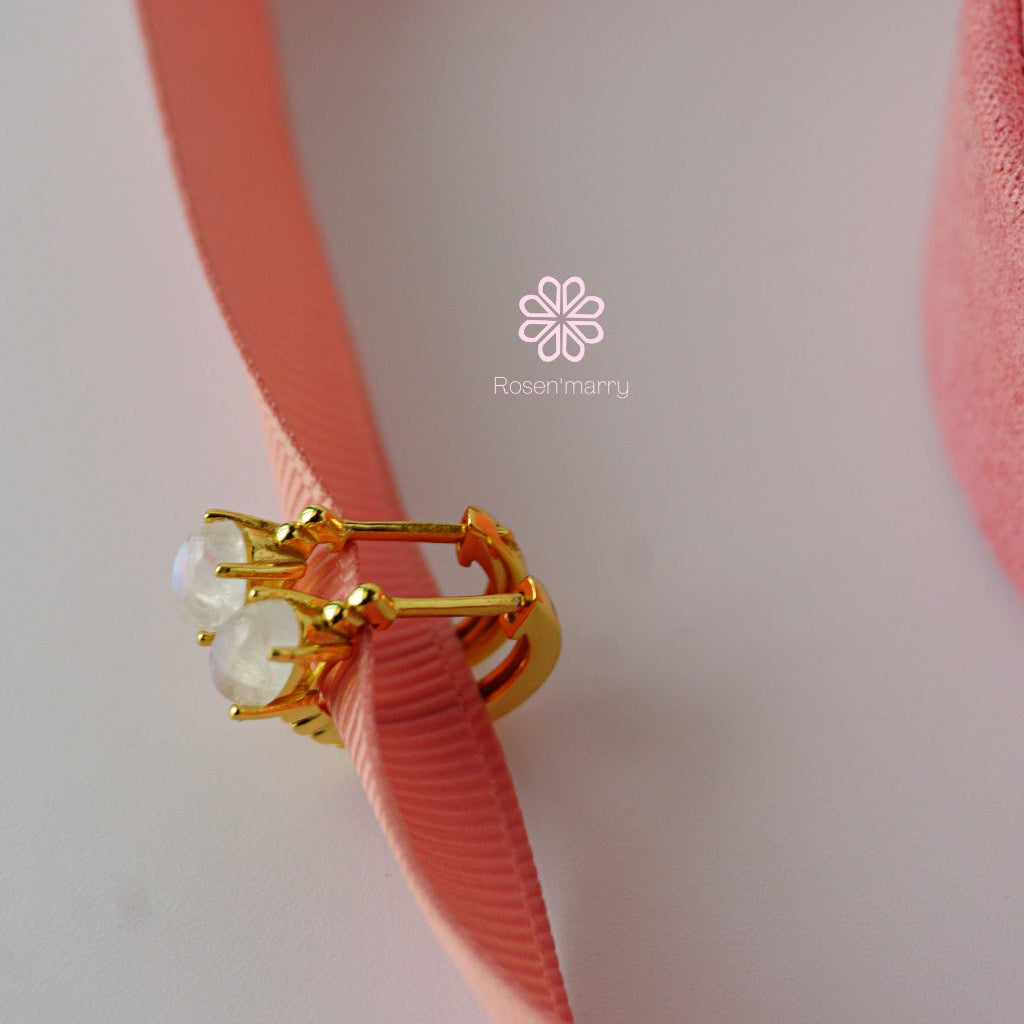 rainbowmoonsotne hoop earrings