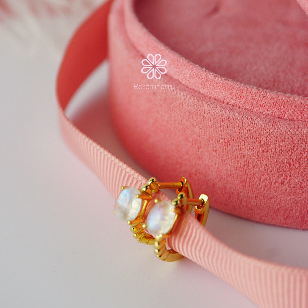 rainbowmoonsotne hoop earrings